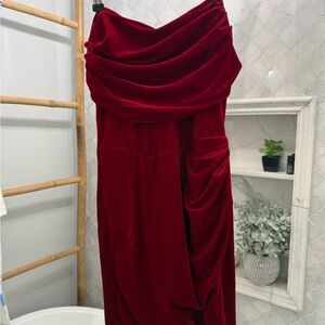 Bardot Red Velvet Dress